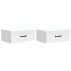Wall bracket Bed cabinet 2 pcs White 49 x 34.5 x 20 cm Engineered wood