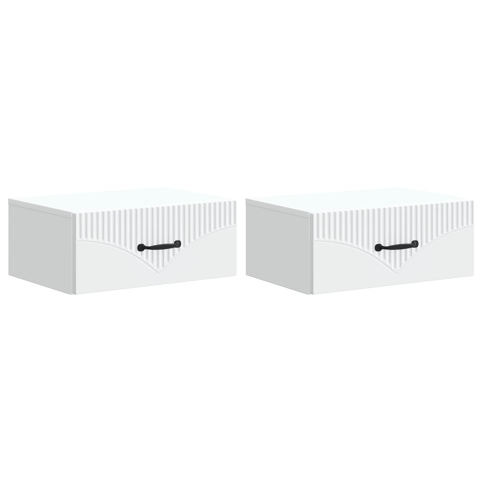 Wandbeugel Bedkast 2 pcs Wit 49 x 34,5 x 20 cm Bewerkt hout