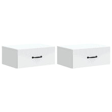 Wandbeugel Bedkast 2 pcs Wit 49 x 34,5 x 20 cm Bewerkt hout