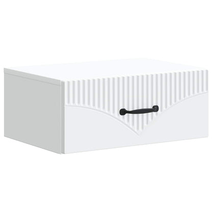 Wandbeugel Bedkast 2 pcs Wit 49 x 34,5 x 20 cm Bewerkt hout