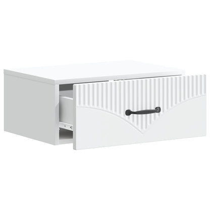 Wandbeugel Bedkast 2 pcs Wit 49 x 34,5 x 20 cm Bewerkt hout