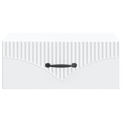 Wandbeugel Bedkast 2 pcs Wit 49 x 34,5 x 20 cm Bewerkt hout