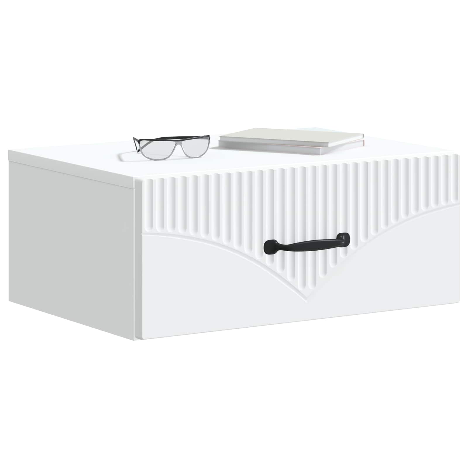 Wandbeugel Bedkast 2 pcs Wit 49 x 34,5 x 20 cm Bewerkt hout