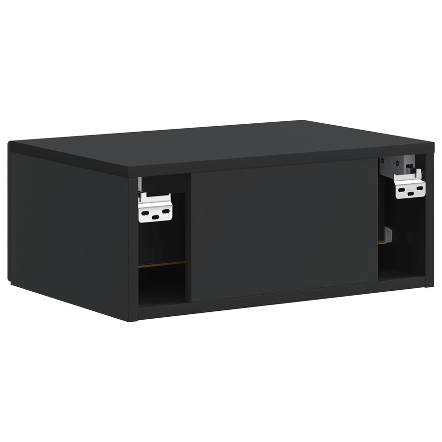 Wandbeugel Bedkast Zwart 49 x 34,5 x 20 cm Bewerkt hout