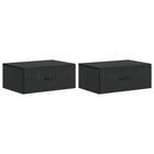 Nachtkastjes 2 stuks zwart 49x34,5x20 cm bewerkt hout muurmontage