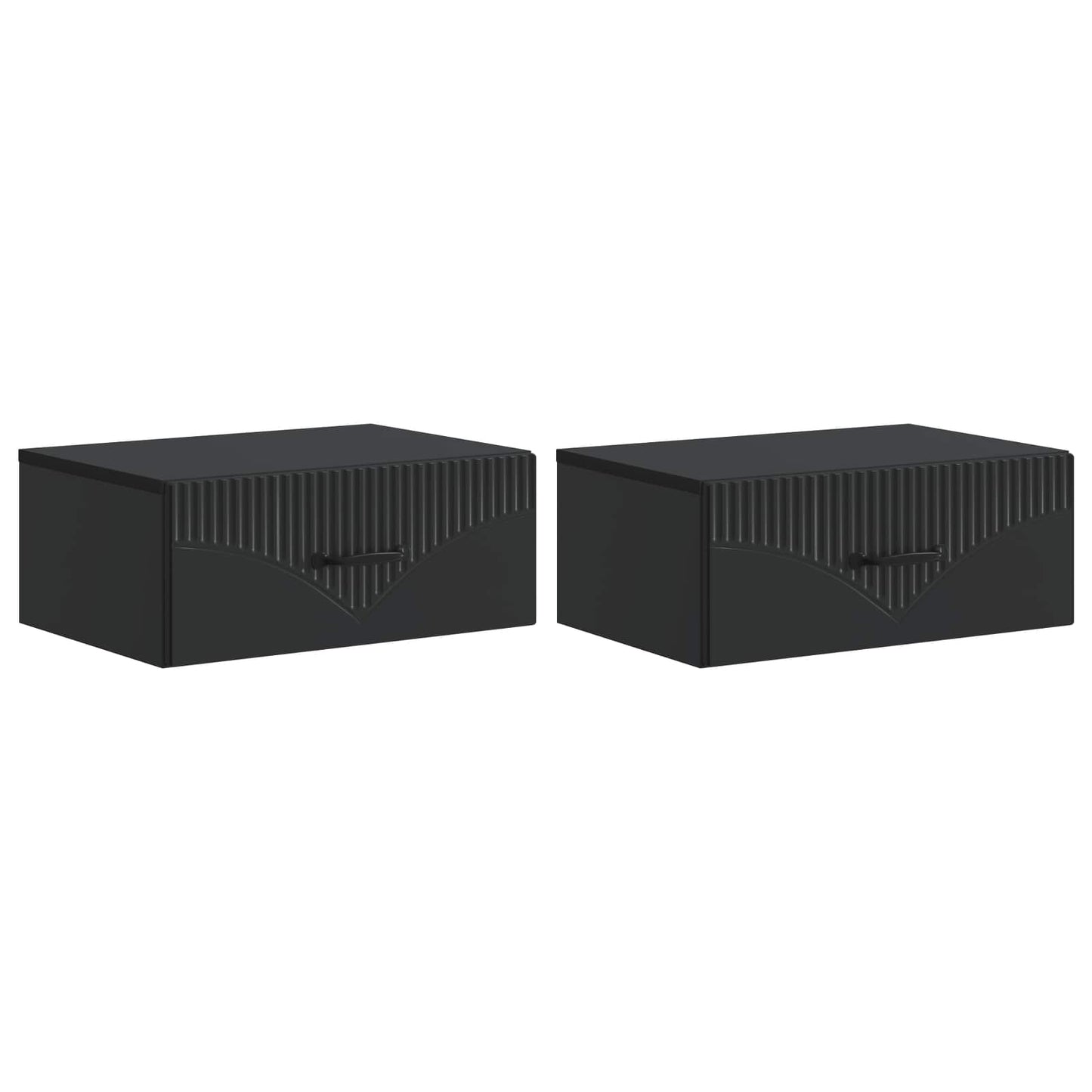 Wandbeugel Bedkast 2 pcs Zwart 49 x 34,5 x 20 cm Bewerkt hout
