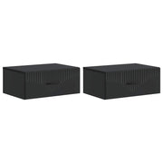 Nachtkastjes 2 stuks zwart 49x34,5x20 cm bewerkt hout muurmontage