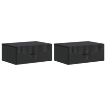 Wandbeugel Bedkast 2 pcs Zwart 49 x 34,5 x 20 cm Bewerkt hout