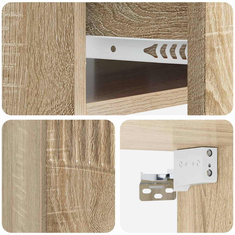 Wandbeugel Bedkast Sonoma Eiken 49 x 34,5 x 20 cm Bewerkt hout