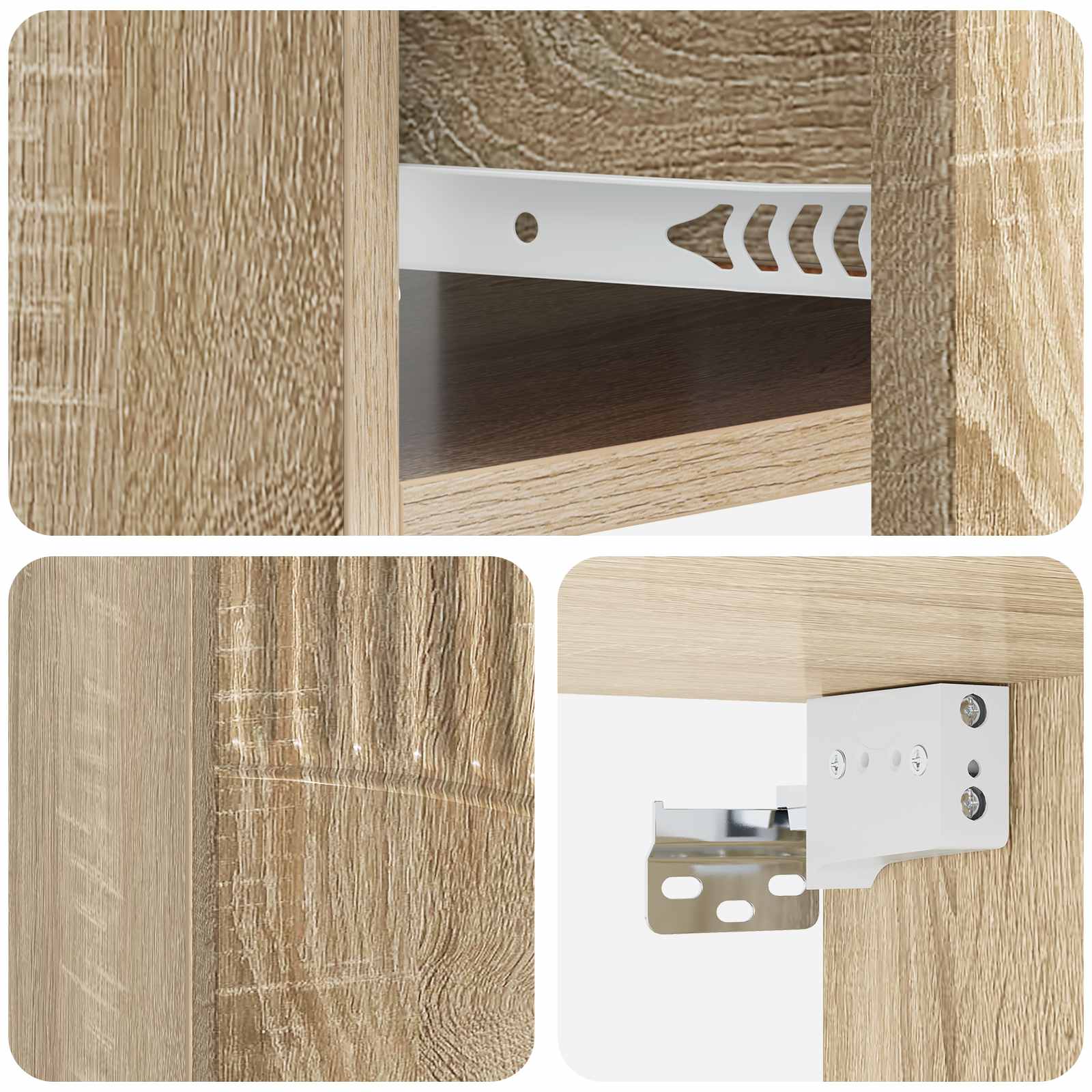 Wandbeugel Bedkast 2 pcs Sonoma Eiken 49 x 34,5 x 20 cm