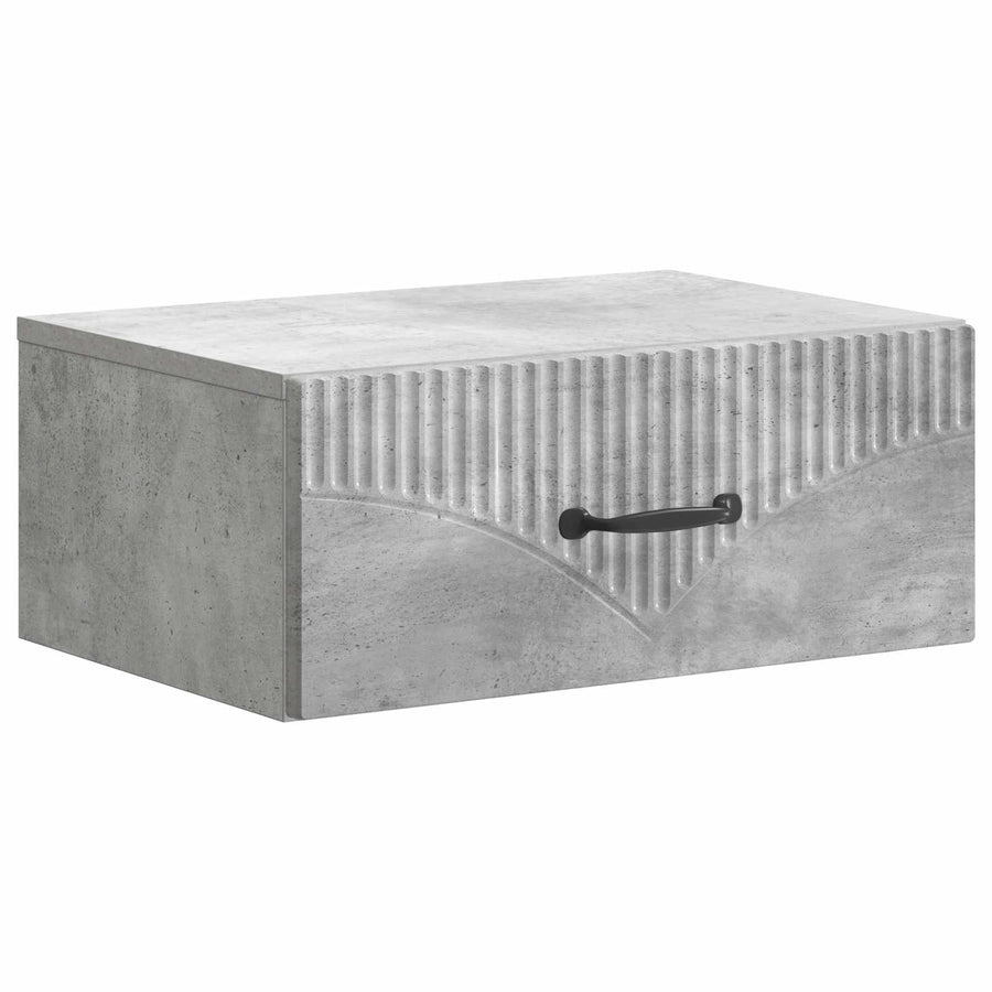 Wandbeugel Bedkast Betongrijs 49 x 34,5 x 20 cm Bewerkt hout