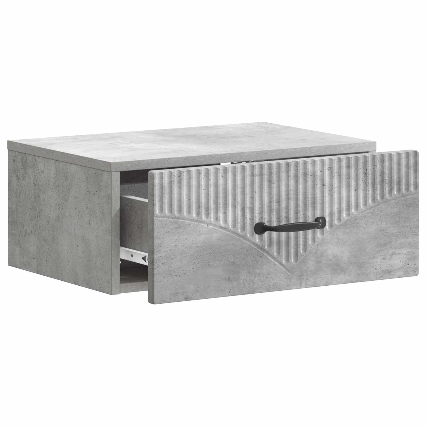 Wandbeugel Bedkast Betongrijs 49 x 34,5 x 20 cm Bewerkt hout