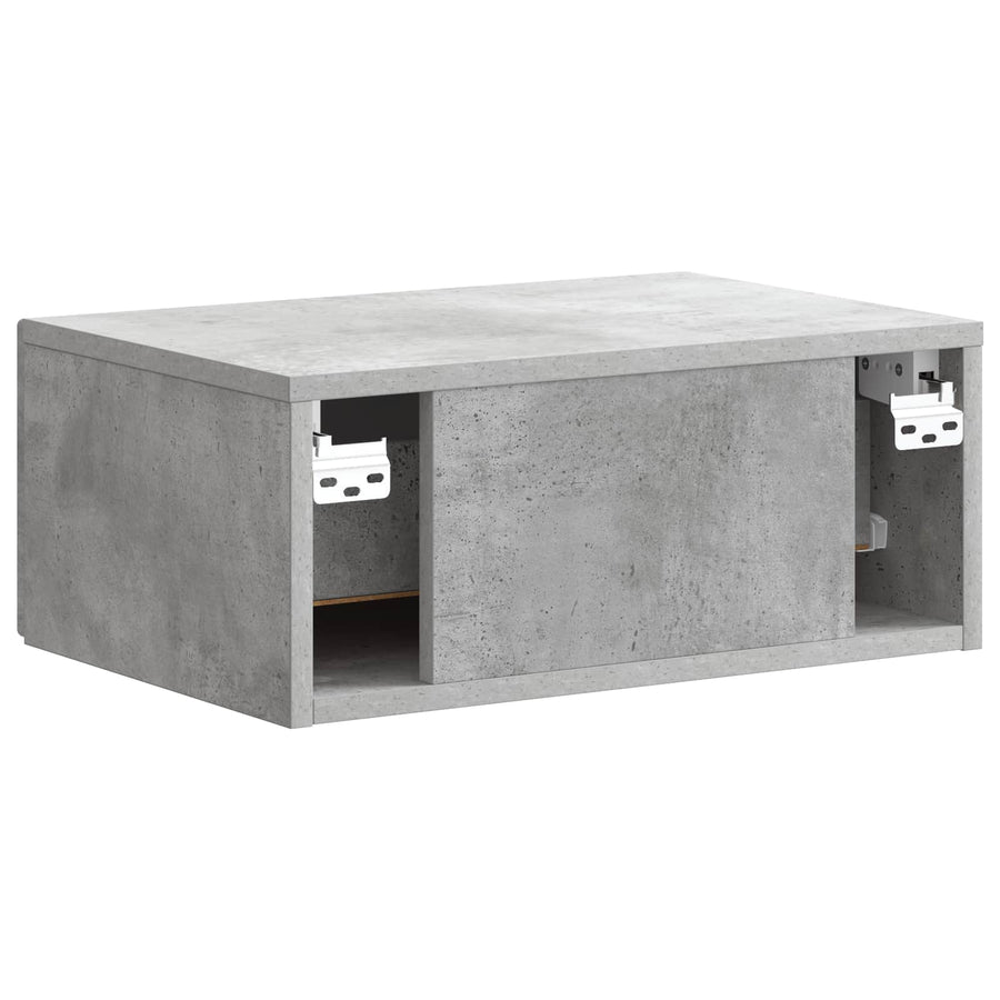 Wandbeugel Bedkast Betongrijs 49 x 34,5 x 20 cm Bewerkt hout