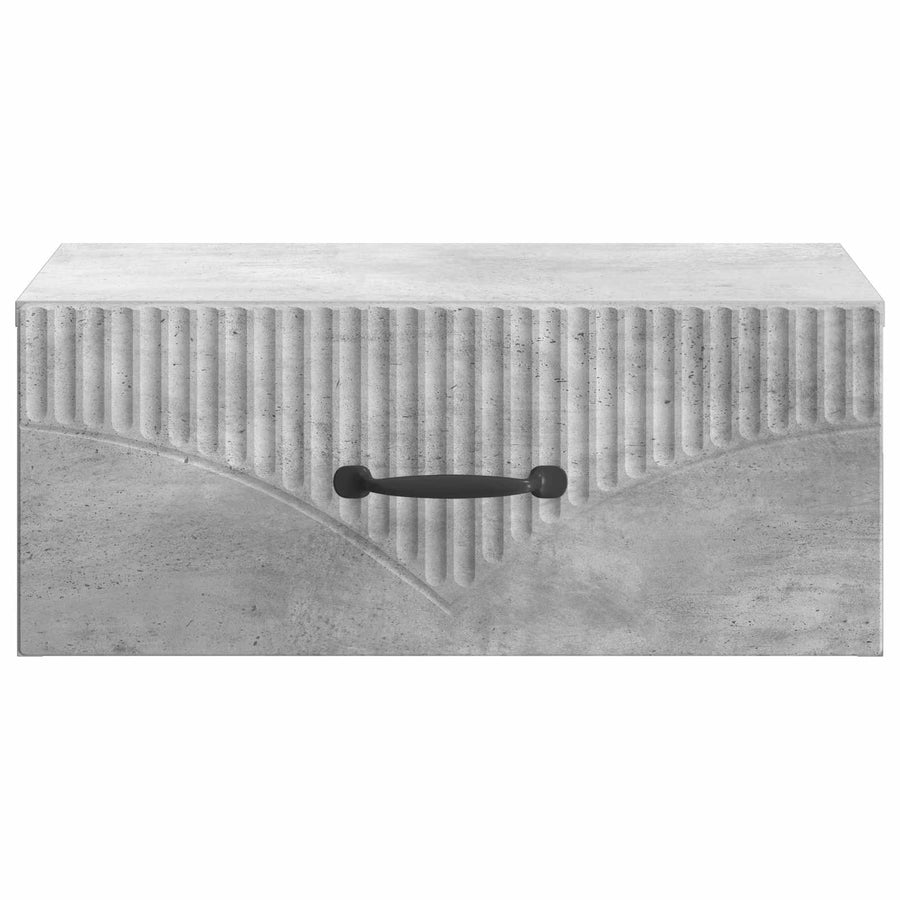 Wandbeugel Bedkast Betongrijs 49 x 34,5 x 20 cm Bewerkt hout