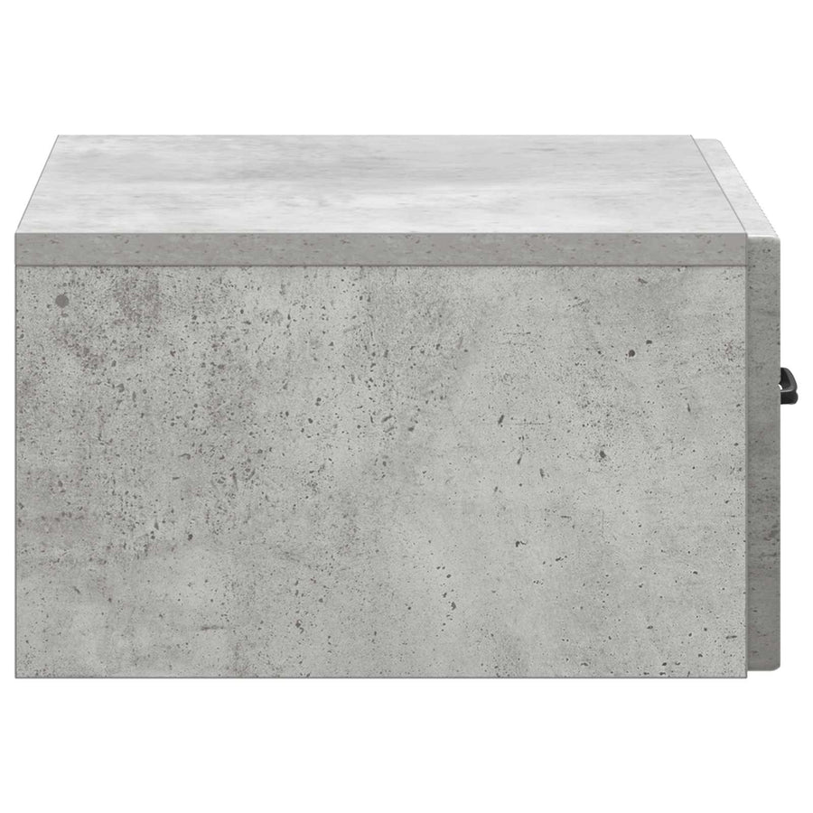 Wandbeugel Bedkast Betongrijs 49 x 34,5 x 20 cm Bewerkt hout