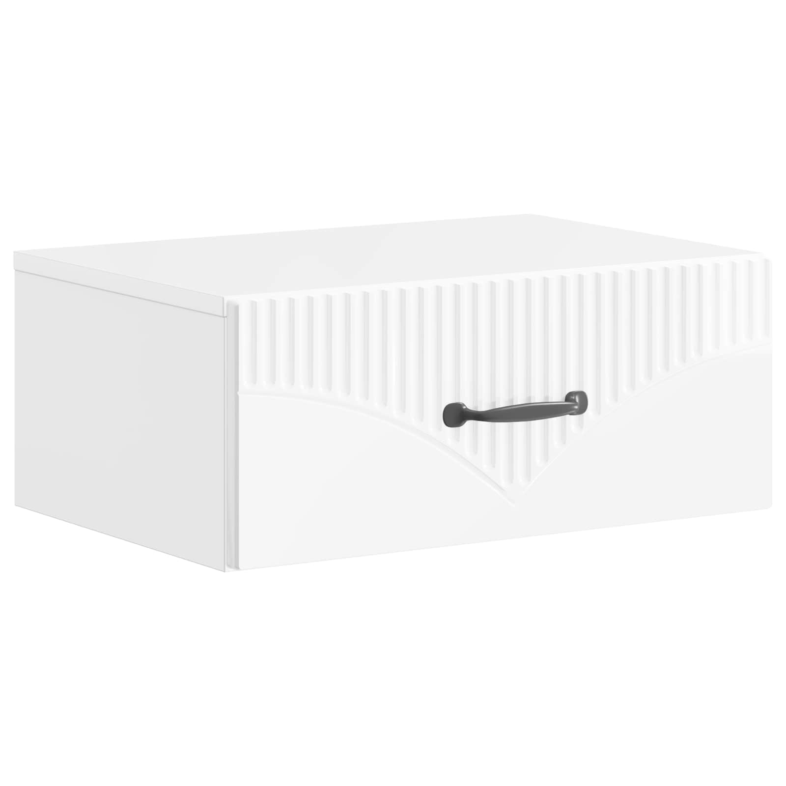 Wandbeugel Bedkast Hoogglans Wit 49 x 34,5 x 20 cm Bewerkt hout