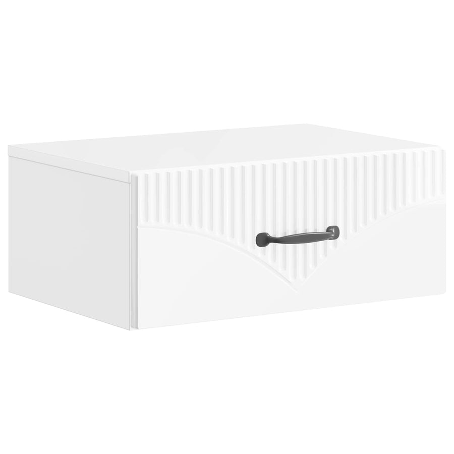 Wandbeugel Bedkast Hoogglans Wit 49 x 34,5 x 20 cm Bewerkt hout