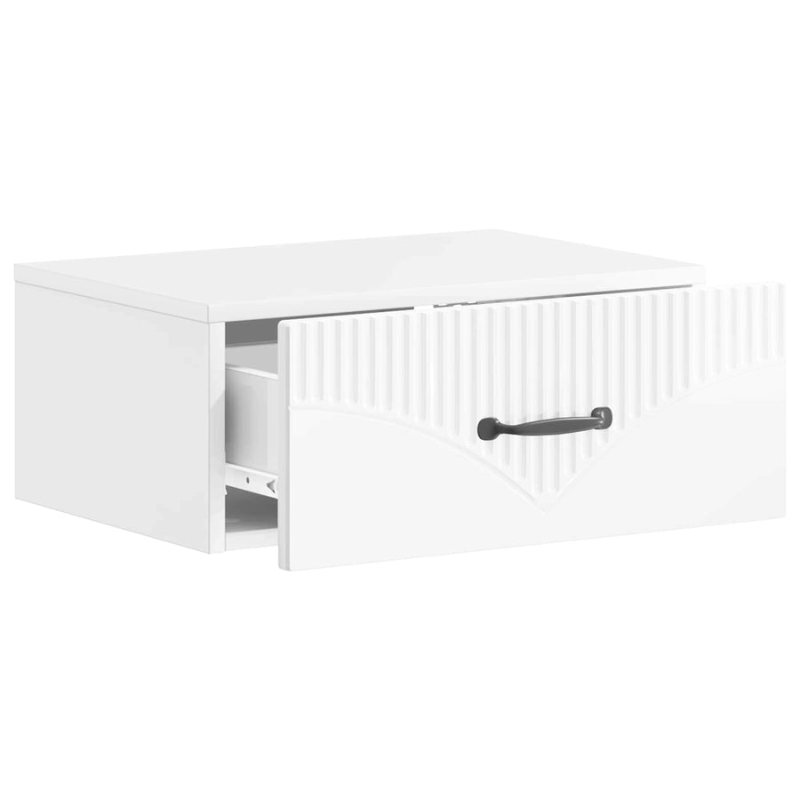 Wandbeugel Bedkast Hoogglans Wit 49 x 34,5 x 20 cm Bewerkt hout