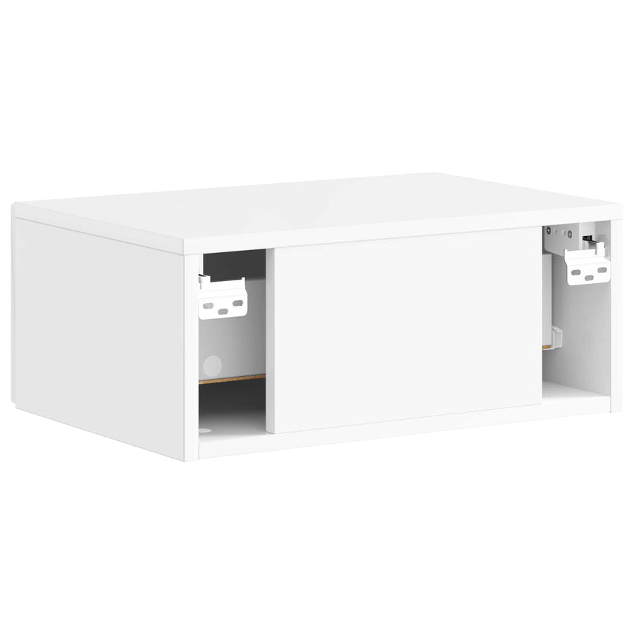 Wandbeugel Bedkast Hoogglans Wit 49 x 34,5 x 20 cm Bewerkt hout