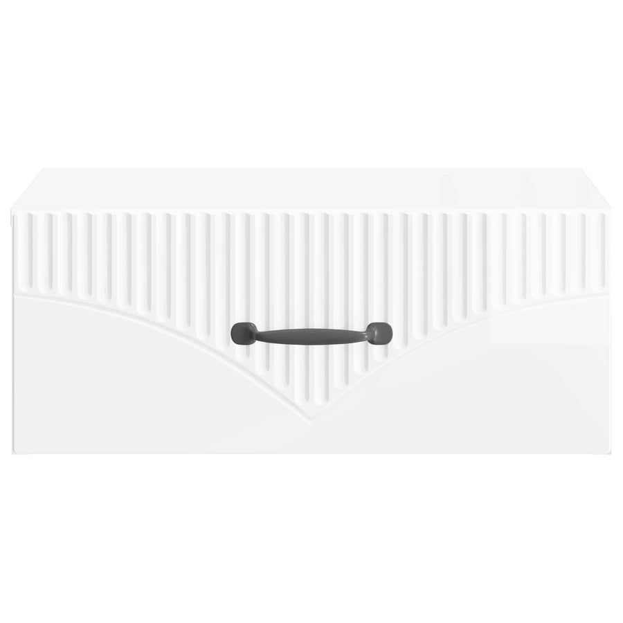Wandbeugel Bedkast Hoogglans Wit 49 x 34,5 x 20 cm Bewerkt hout