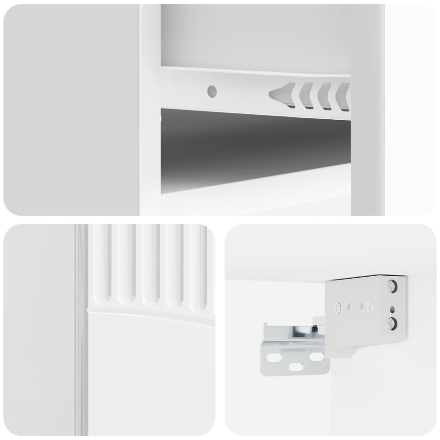 Wandbeugel Bedkast 2 pcs Hoogglans Wit 49 x 34,5 x 20 cm