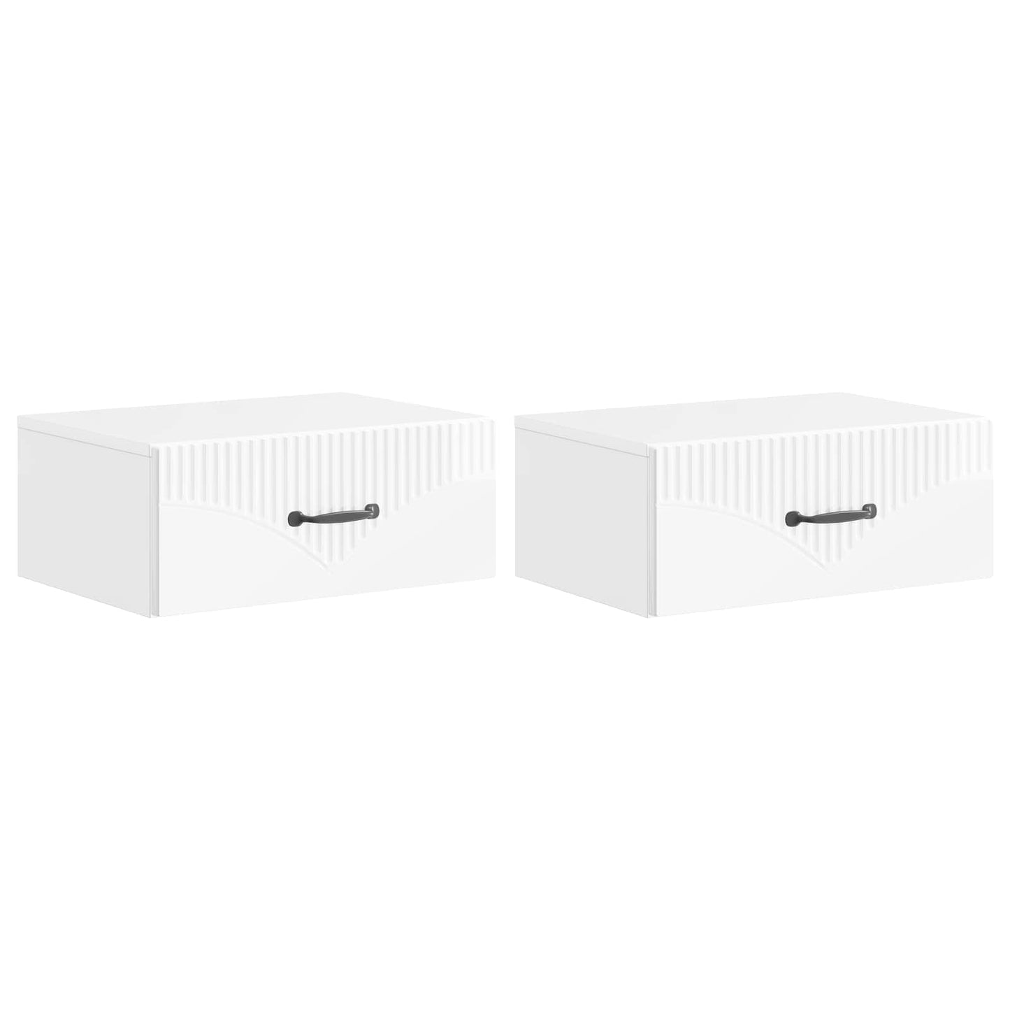 Wandbeugel Bedkast 2 pcs Hoogglans Wit 49 x 34,5 x 20 cm