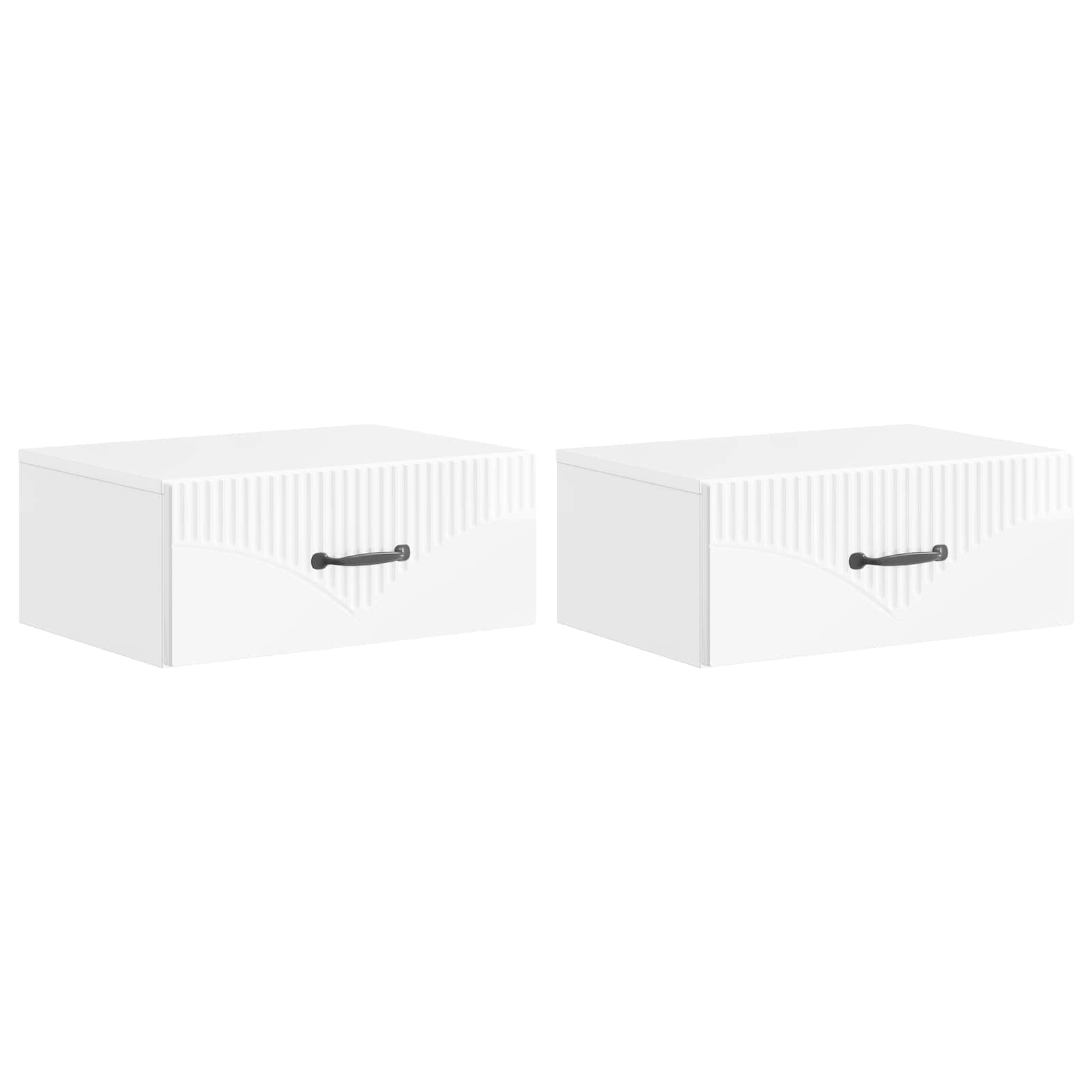 Wandbeugel Bedkast 2 pcs Hoogglans Wit 49 x 34,5 x 20 cm