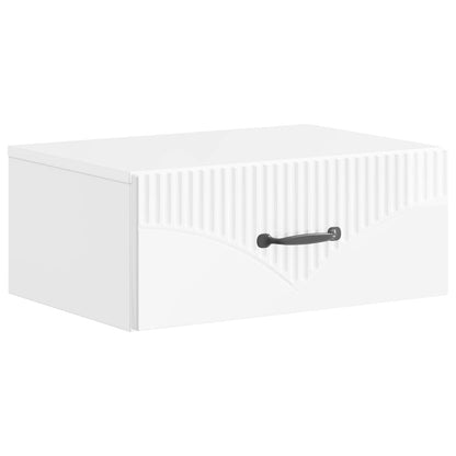 Wandbeugel Bedkast 2 pcs Hoogglans Wit 49 x 34,5 x 20 cm