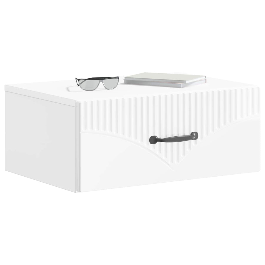 Wandbeugel Bedkast 2 pcs Hoogglans Wit 49 x 34,5 x 20 cm