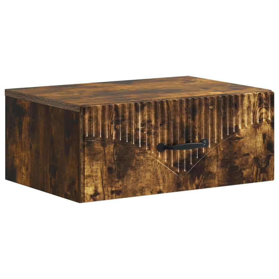 Wandbeugel Bedkast Gerookt eiken 49 x 34,5 x 20 cm Bewerkt hout