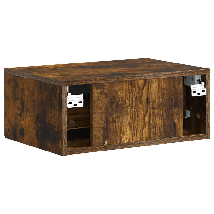 Wandbeugel Bedkast Gerookt eiken 49 x 34,5 x 20 cm Bewerkt hout
