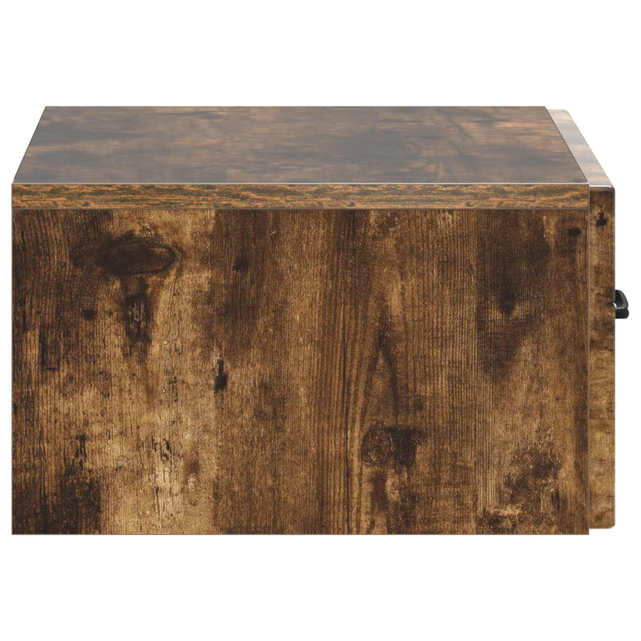 Wandbeugel Bedkast Gerookt eiken 49 x 34,5 x 20 cm Bewerkt hout