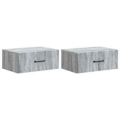 Wandbeugel Bedkast 2 pcs Grijs sonoma 49 x 34,5 x 20 cm