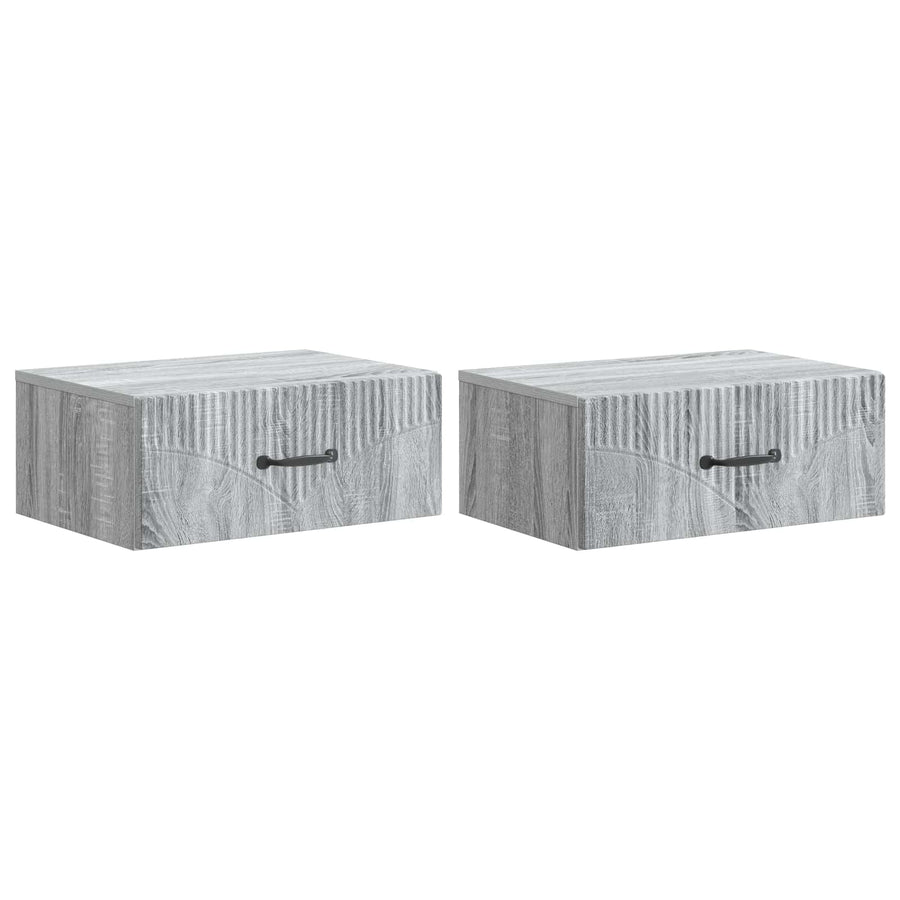 Wandbeugel Bedkast 2 pcs Grijs sonoma 49 x 34,5 x 20 cm
