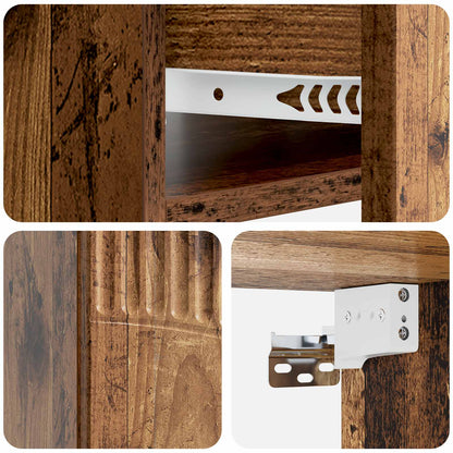 Wandbeugel Bedkast Oud hout 49 x 34,5 x 20 cm Bewerkt hout