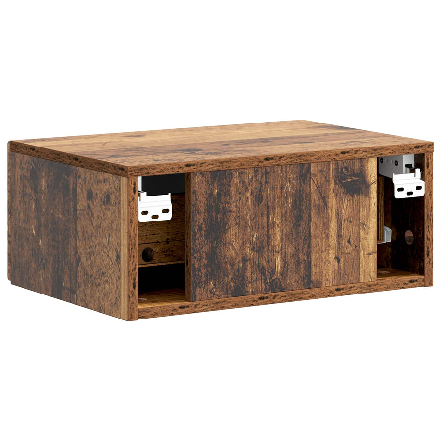 Wandbeugel Bedkast Oud hout 49 x 34,5 x 20 cm Bewerkt hout