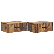 Wandbeugel Bedkast met lade 2 pcs Oud hout 49 x 34,5 x 20 cm