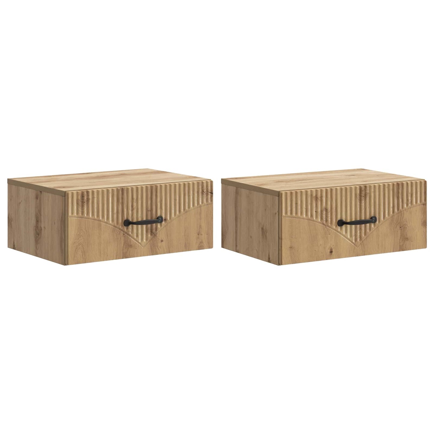 Wandbeugel Bedkast 2 pcs Artisanaal eiken 49 x 34,5 x 20 cm