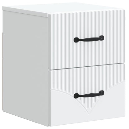Wandbeugel Bedkast met lade Wit 34,5 x 33 x 40 cm Bewerkt hout