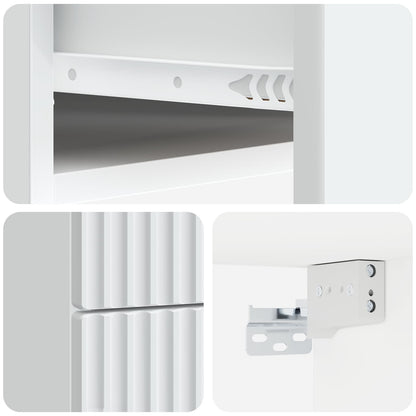 Wandbeugel Bedkast 2 pcs Wit 34,5 x 33 x 40 cm Bewerkt hout
