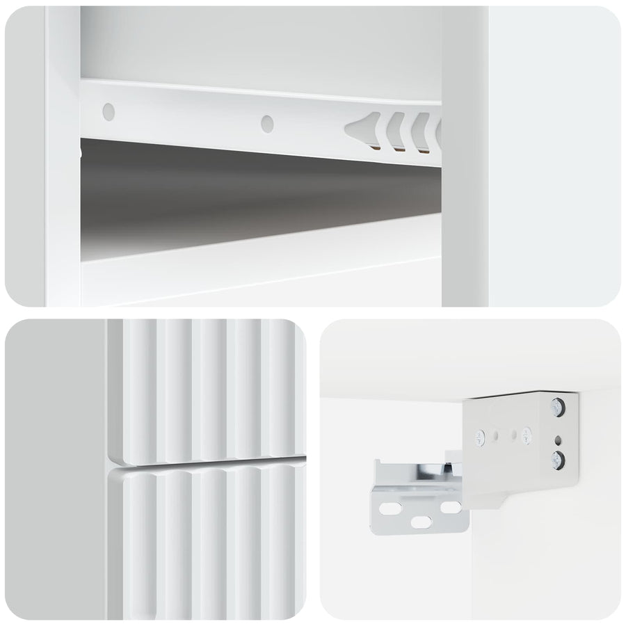Wandbeugel Bedkast 2 pcs Wit 34,5 x 33 x 40 cm Bewerkt hout