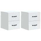 Wall Bracket Bed Cabinet 2 pcs White 34.5 x 33 x 40 cm Engineered Wood