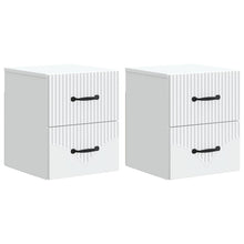 Wandbeugel Bedkast 2 pcs Wit 34,5 x 33 x 40 cm Bewerkt hout