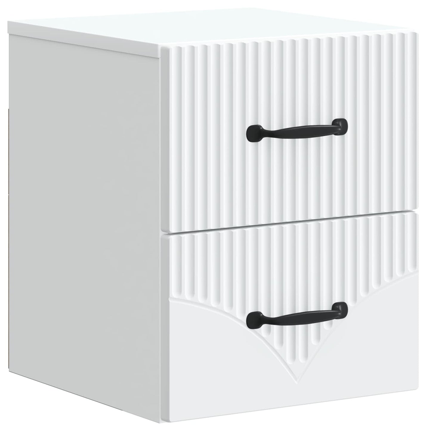 Wandbeugel Bedkast 2 pcs Wit 34,5 x 33 x 40 cm Bewerkt hout