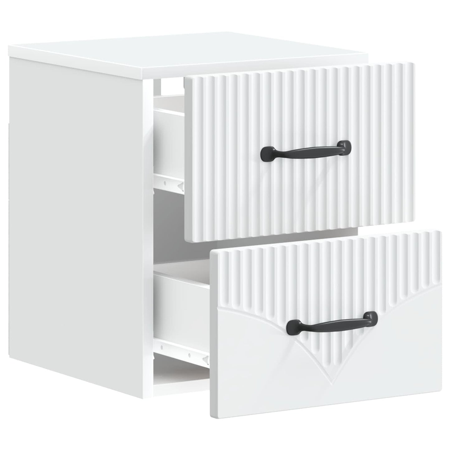 Wandbeugel Bedkast 2 pcs Wit 34,5 x 33 x 40 cm Bewerkt hout