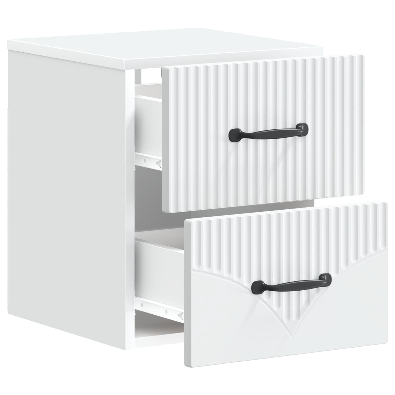 Wandbeugel Bedkast 2 pcs Wit 34,5 x 33 x 40 cm Bewerkt hout
