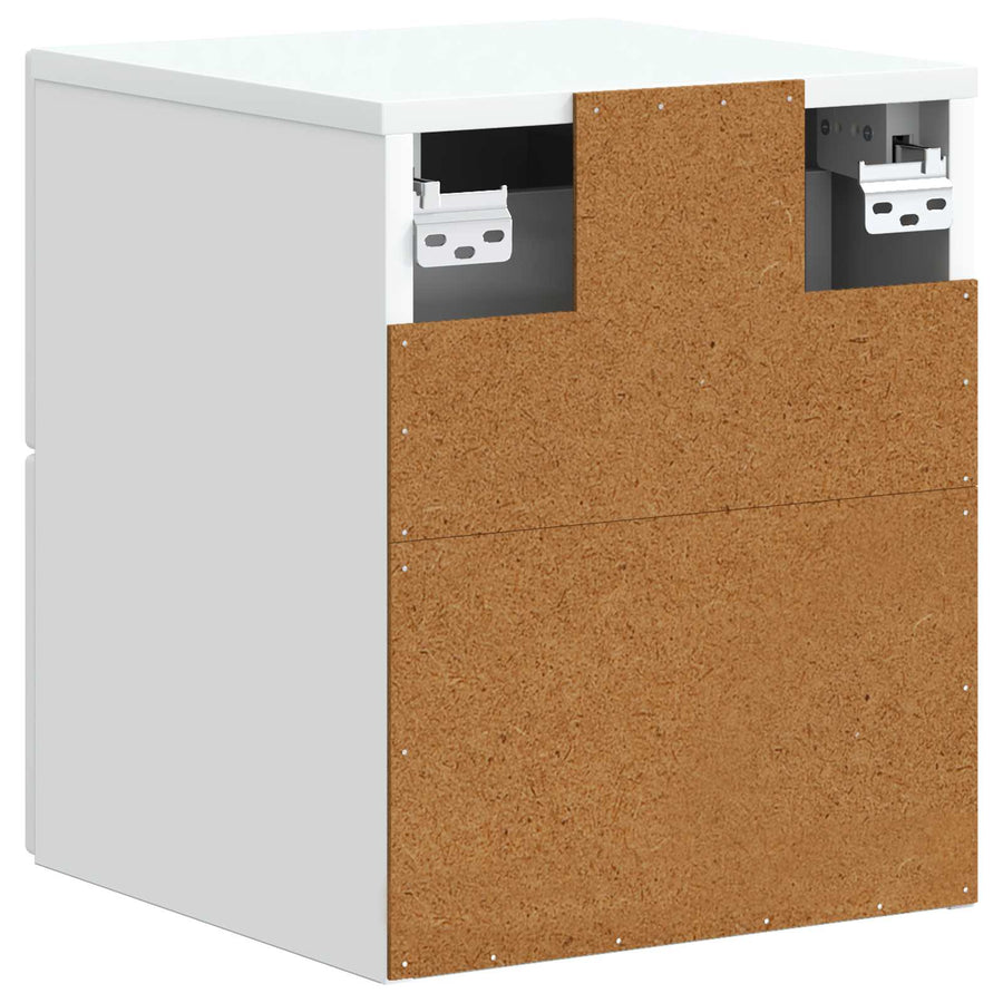 Wandbeugel Bedkast 2 pcs Wit 34,5 x 33 x 40 cm Bewerkt hout