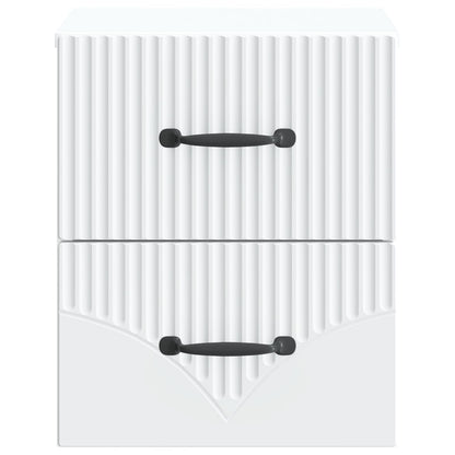 Wandbeugel Bedkast 2 pcs Wit 34,5 x 33 x 40 cm Bewerkt hout