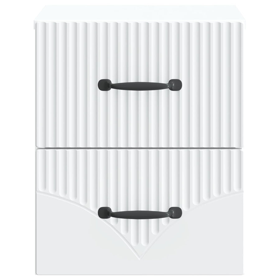 Wandbeugel Bedkast 2 pcs Wit 34,5 x 33 x 40 cm Bewerkt hout