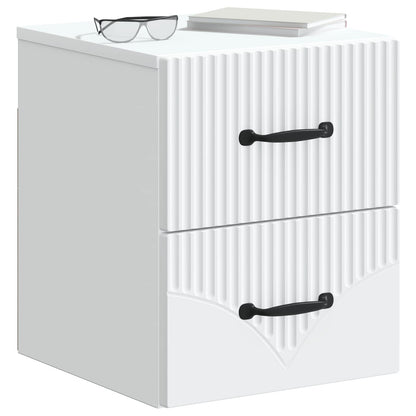 Wandbeugel Bedkast 2 pcs Wit 34,5 x 33 x 40 cm Bewerkt hout